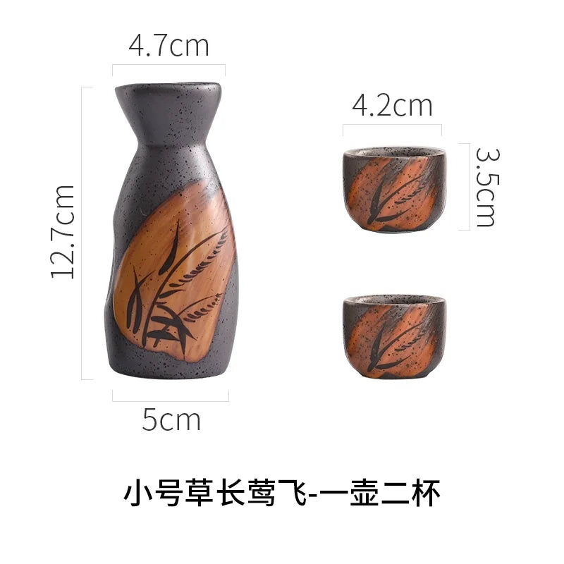 Japanese Sake Set Mini Ceramic Wine Set Household Pots and Cups Bar Utensil Set Restaurant Drinking Utensils ,Barware Supplies
