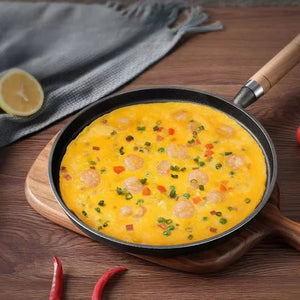20/23/26cm Uncoated Cast Iron Fry Pan, Non-stick Pancake Egg Skillet, Cookware for Gas Induction Cooker & Outdoor BBQ