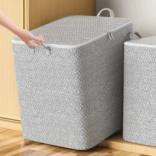 Durable Extra Large Zippered Folding Storage Bag - Washable Organization for Clothes Quilts Toys Etc Suitable for Home And Car