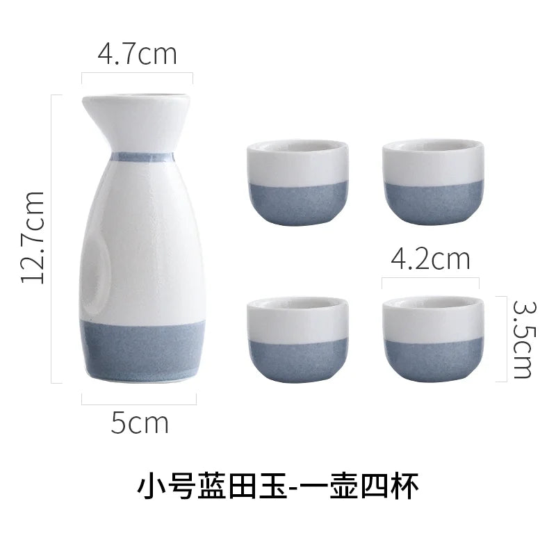 Japanese Sake Set Mini Ceramic Wine Set Household Pots and Cups Bar Utensil Set Restaurant Drinking Utensils ,Barware Supplies