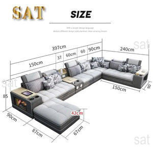 pf-Sofa Furniture for Living Room New Design Turkish Modern Recliner Luxury Leather Nordic Set Modular Leather Sectional Sofa）
