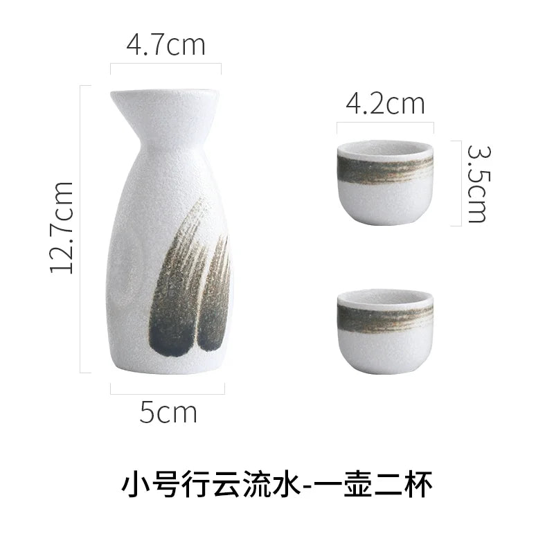 Japanese Sake Set Mini Ceramic Wine Set Household Pots and Cups Bar Utensil Set Restaurant Drinking Utensils ,Barware Supplies