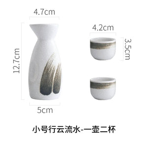 Japanese Sake Set Mini Ceramic Wine Set Household Pots and Cups Bar Utensil Set Restaurant Drinking Utensils ,Barware Supplies