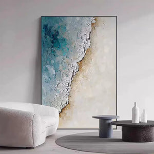 Natural Sea Wave Landscape Oil Painting Wall Canvas, Home Art, Hand Picture, Modern Artwork for Living Room, Unframed