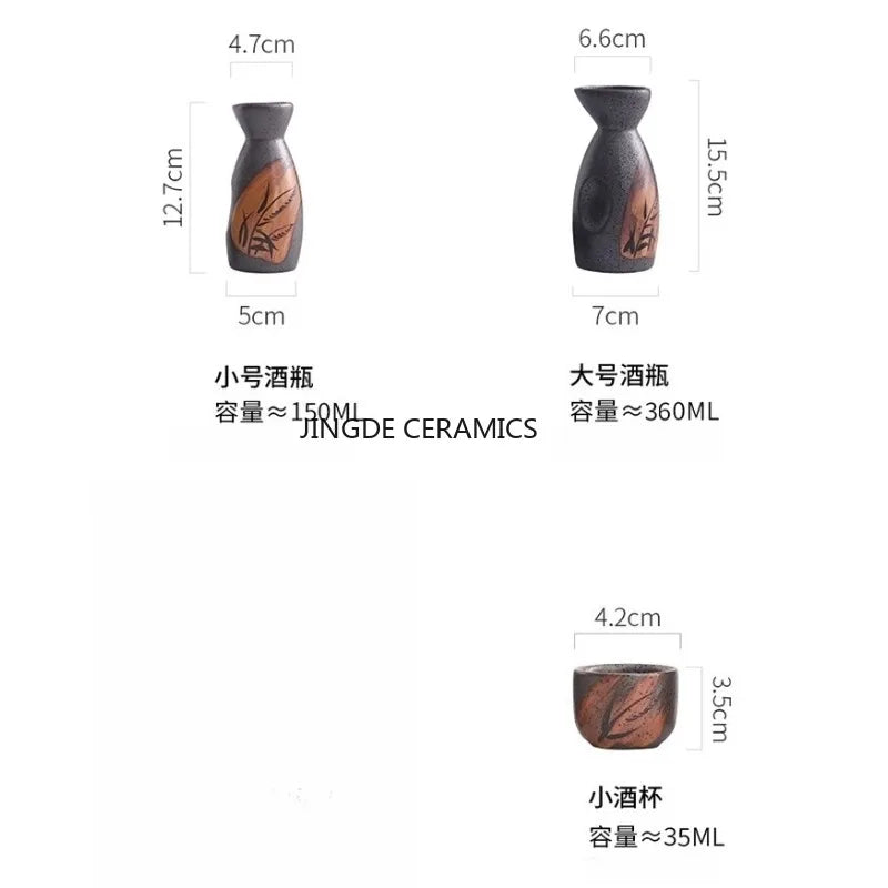 Japanese Sake Set Mini Ceramic Wine Set Household Pots and Cups Bar Utensil Set Restaurant Drinking Utensils ,Barware Supplies