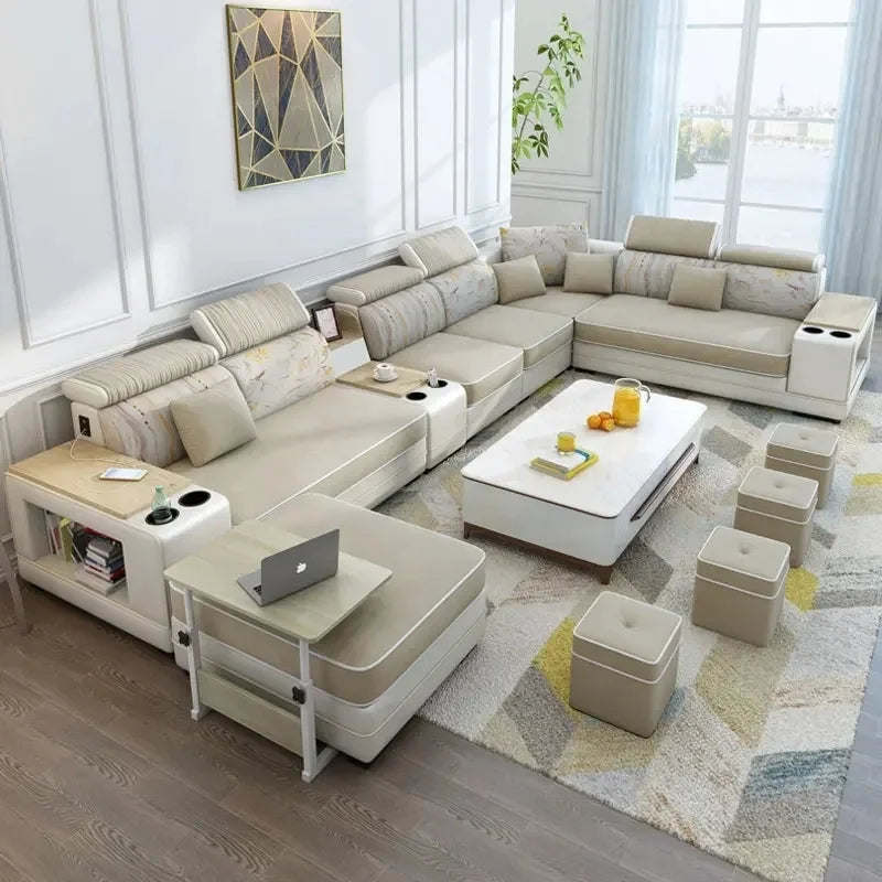 pf-Sofa Furniture for Living Room New Design Turkish Modern Recliner Luxury Leather Nordic Set Modular Leather Sectional Sofa）