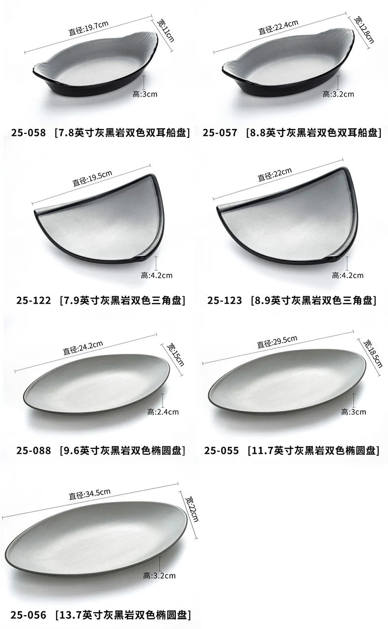 A5 Imitation Porcelain Plate Snack Triangle Deep Plate Buffet Bowl Tableware