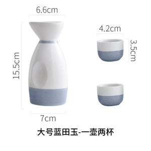 Japanese Sake Set Mini Ceramic Wine Set Household Pots and Cups Bar Utensil Set Restaurant Drinking Utensils ,Barware Supplies
