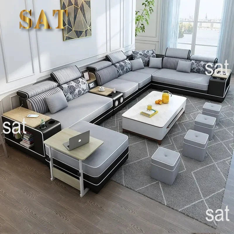 pf-Sofa Furniture for Living Room New Design Turkish Modern Recliner Luxury Leather Nordic Set Modular Leather Sectional Sofa）