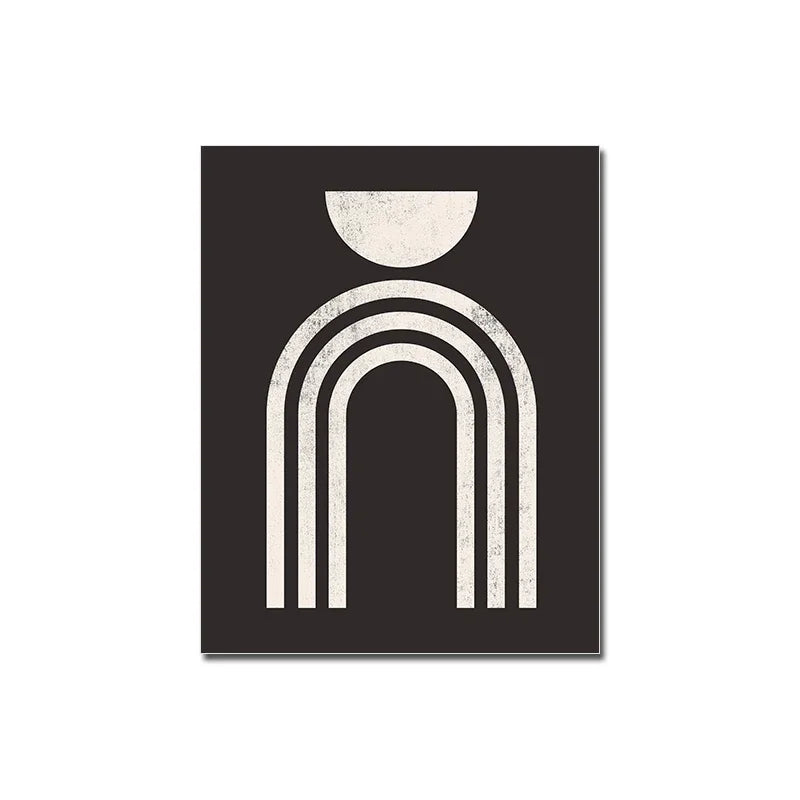 1pc frameless  Scandinavian Abstract Wall Art Geometric Beige and Black Arches Geometric Lines HD Poster Print Home Bedroom Livi