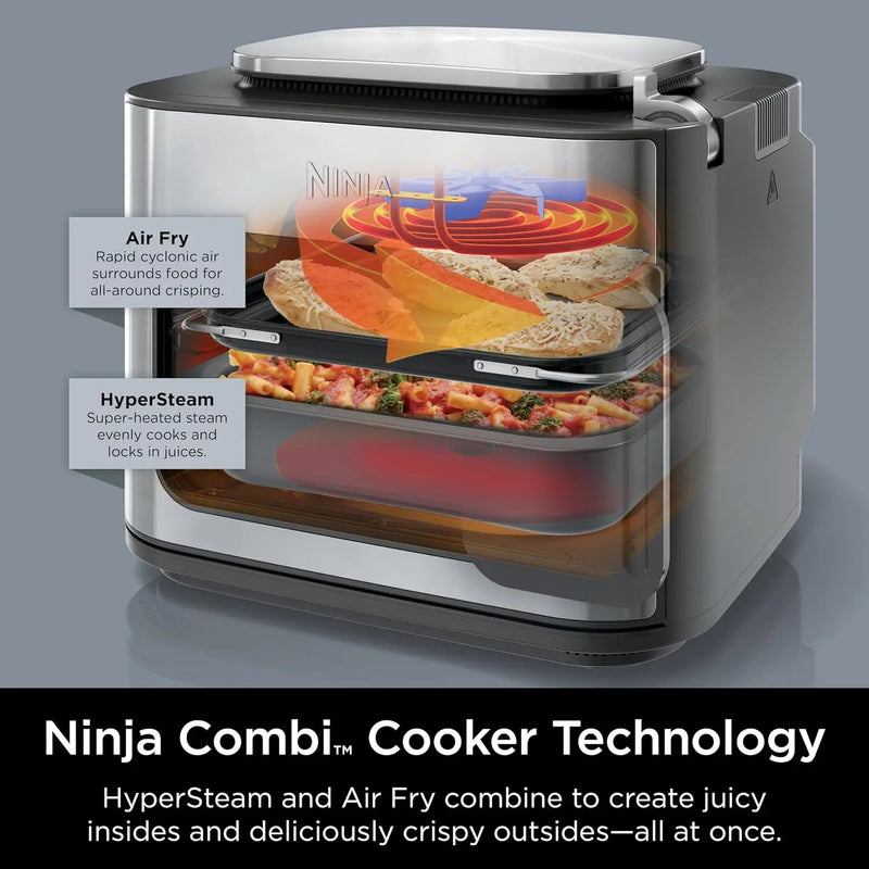Combi All-in-One Multicooker, Oven, & Air Fryer, Complete Meals in 15 Mins, 14-in-1 Functions, Combi Cooker + Air Fry, Bake, Roa